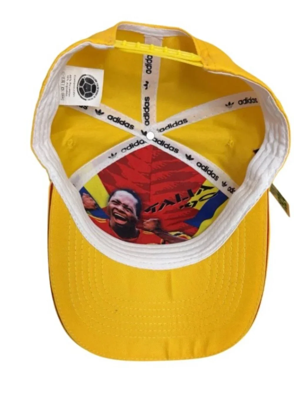 NWT Adidas La Tricolor Colombia Soccer Freddy Rincon Yellow Snap Back Hat Cap